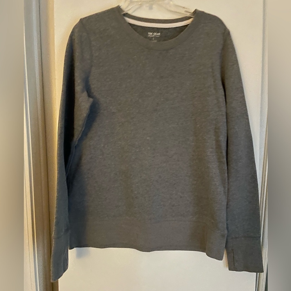 Tek Gear Cotton Blend Ultra Fleece Crew Neck Sweatshirt Sweater Outerwear Grey